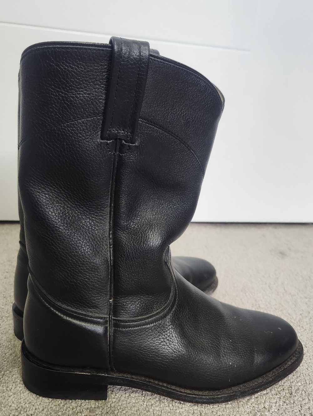 Dan Post Zecuda Riding Cowboy Boots Black Size 7.5 M Western Equestrian Stampede